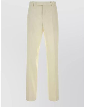 Versace Wool Tailored Trousers - White