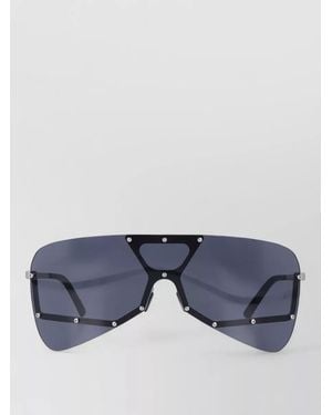 Rick Owens Shield Tower Sunglasses Metal Frame Design - Blue