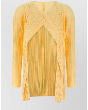 Pleats Please Issey Miyake Mellow Pleats Cardigan - Yellow