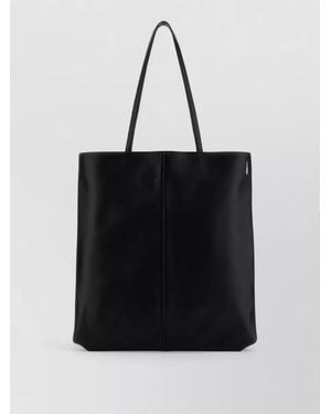 Jil Sander Linea Leather Shopping Tote Bag - Black