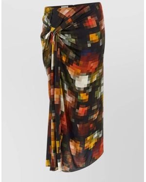 Dries Van Noten Draped Asymmetric Maxi Skirt - Multicolor