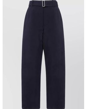 Studio Nicholson Wool High-Rise Wide-Leg Belted Trousers - Blue