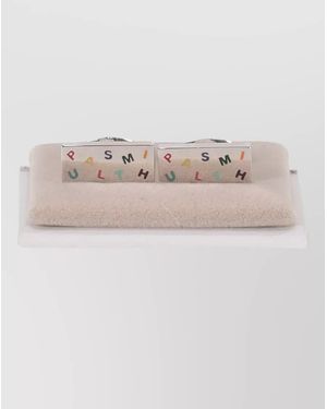 Paul Smith Cufflinks Logo Letters Rectangular Tone - Pink