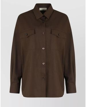 Weekend by Maxmara Virgin Wool Long-Sleeve Shirt - Brown