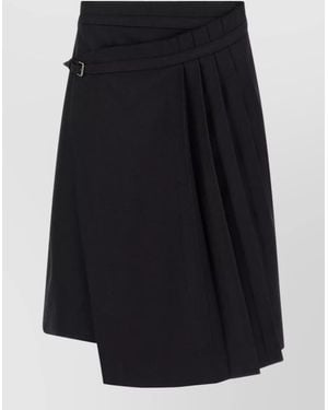 Dries Van Noten Wool Asymmetric Kilt - Blue