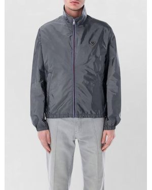Prada Urban Nylon Bomber Jacket High Collar - Blue