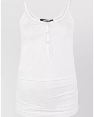 Jacquemus Cotton Ribbed Tank Top - White
