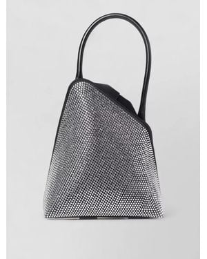 The Attico Bucket Bag Embellished Exterior Structured Top Handle - Grey