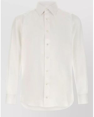 Brioni Cotton Long-Sleeve Shirt - White