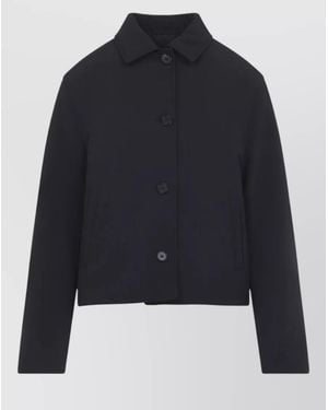 Jil Sander Cropped Sport Jacket Clean Line Design - Blue