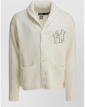Polo Ralph Lauren Wool Cardigan Shawl Collar - Natural