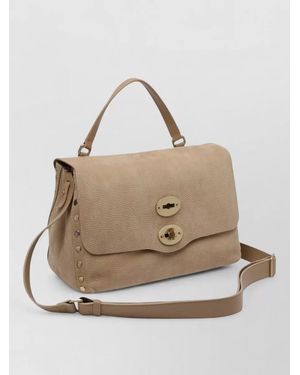 Zanellato Leather Studded Shoulder Bag - Natural
