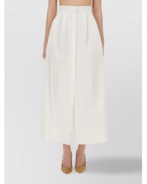 Max Mara High Waisted Pleated Long Skirt - White