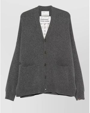 Extreme Cashmere Cashmere Blend Cardigan V Neck Pockets - Grey