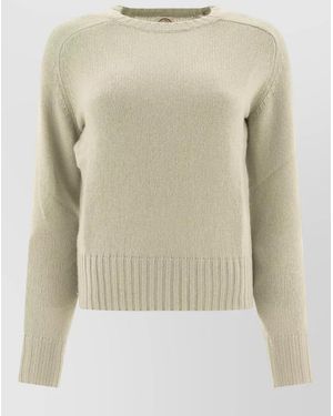 Ines De La Fressange Paris Crew Neck Knit Top Long Sleeves - Natural