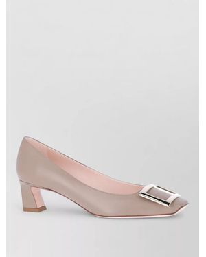 Roger Vivier Pointed Toe Block Heel Smooth Finish Court Shoes - Pink