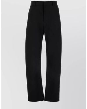 Bottega Veneta Wool Twill Straight Trousers - Black