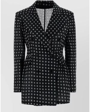 Ermanno Scervino Organza Blazer Polka Dot Tailoring - Black
