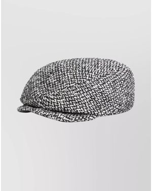 Dolce & Gabbana Embroidered Tweed Baker Boy Cap - Grey