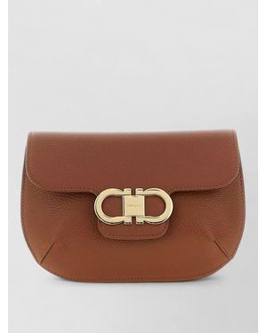 Ferragamo Double Gancini Mini Crossbody Bag Shoulder - Brown