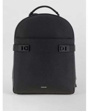 Ferragamo Linen Hug Backpack - Black