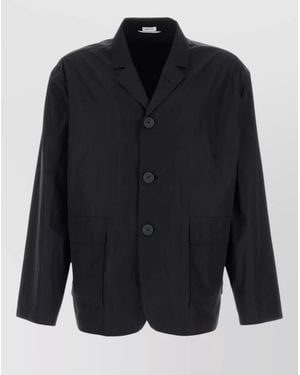 Thom Browne Tech Fabric Blazer Featuring Front Pockets - Blue