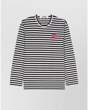 Comme des Garçons Cotton Jersey Striped Long Sleeve T-Shirt - Blue