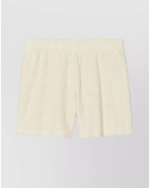 Tory Burch Jacquard Logo Knee-Length Shorts - Natural
