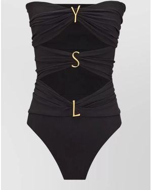 Saint Laurent Strapless Swimsuit - Black