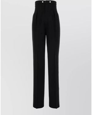 Maison Margiela Wool High-Rise Trousers - Black