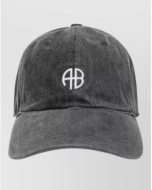 Anine Bing Vintage Style Curved Brim Baseball Cap - Grey