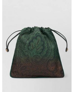 Etro Nylon Paisley Clutch Bag - Green