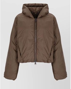 Canada Goose Short Puffer Parka Coat - Brown