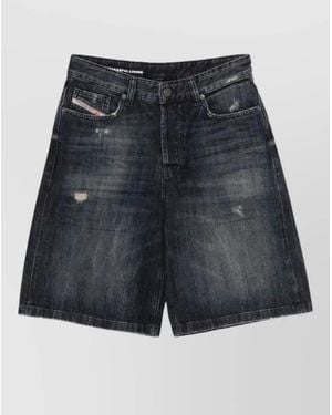 DIESEL Knee-Length Denim Shorts - Blue