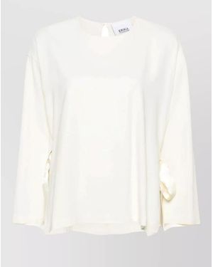 Erika Cavallini Semi Couture Textured Long-Sleeve Blouse - White