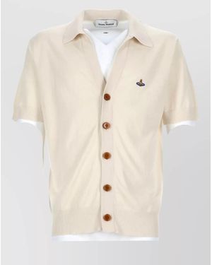 Vivienne Westwood Cotton Polo Cardigan - Natural