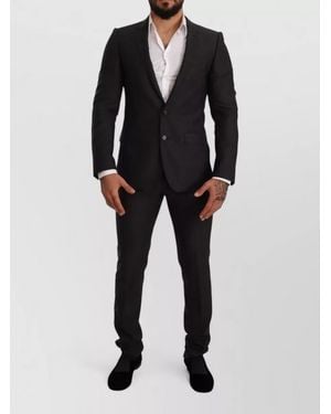 Dolce & Gabbana Wool Slim-Fit Tailored Trousers - Black