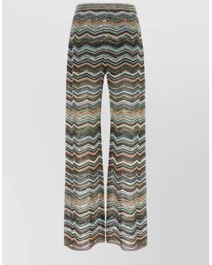 Missoni Wide Leg Lounge Trousers Zigzag Pattern - Grey