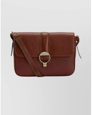 Barbour Textured Leather Crossbody Shoulder Bag - Brown