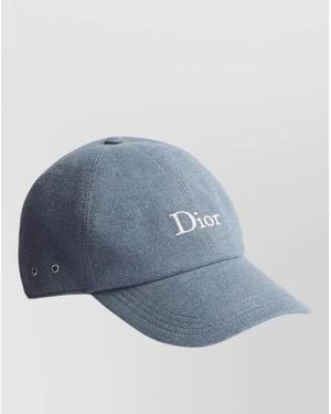Dior Paph Baseball Hat Curved Brim Eyelets - Blue