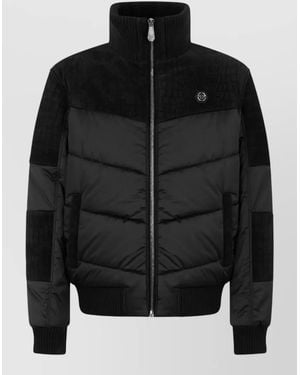 Philipp Plein Nylon Quilted Puffer Jacket - Black