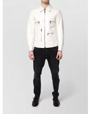 Dolce & Gabbana Shearling Biker Jacket - White
