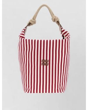 Miu Miu Na Cotton Canvas Bucket Bag - Red