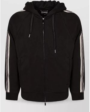 Emporio Armani Cotton Zip-Up Hooded Jacket - Black