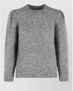 Isabel Marant Emma Virgin Wool Blend Sweater Knit - Gray