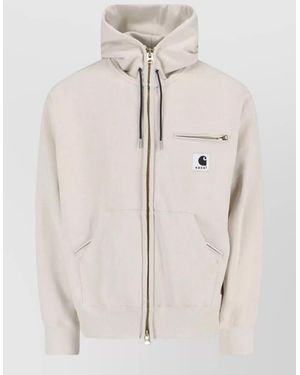Sacai Hooded Jacket Tone Hardware Pockets - Natural