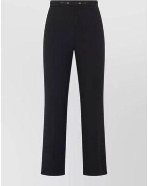 Elisabetta Franchi High Waist Straight Leg Tailored Pants - Blue