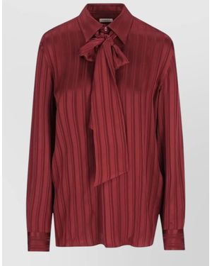 Saint Laurent Silk Lavallière Blouse - Red
