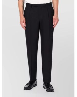 Santaniello Wool Straight-Leg Trousers - Black