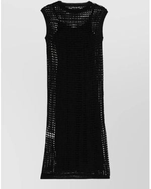 Roberto Collina Mesh-Knit Sleeveless Midi Beach Cover-Up - Black